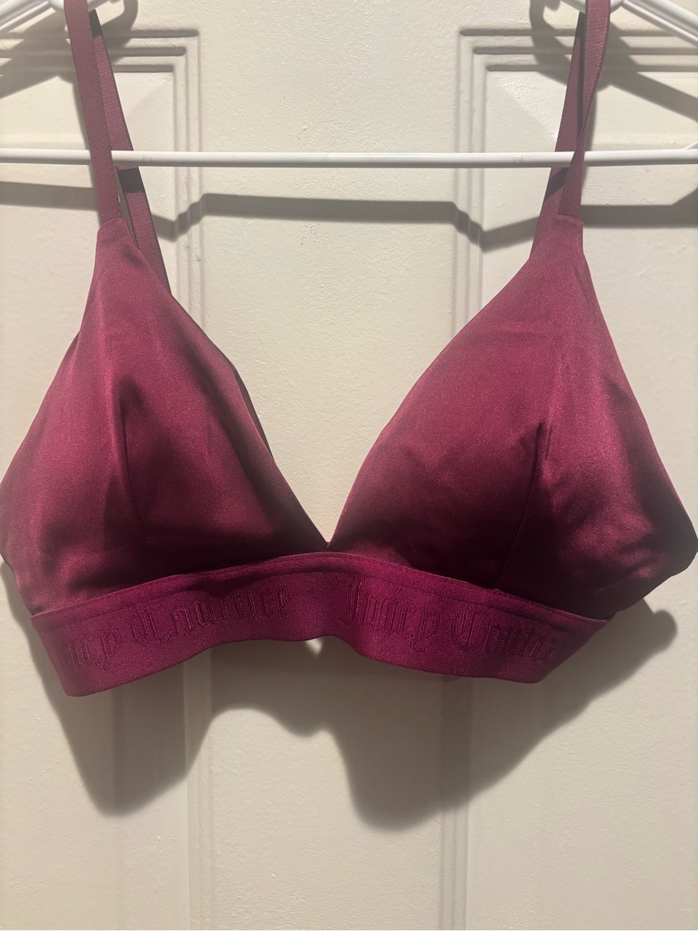 Juicy Couture Satin Bralette in Berry Plum